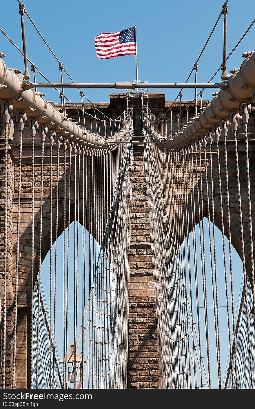 Brooklyn bridge in New York City, Manhattan area USA