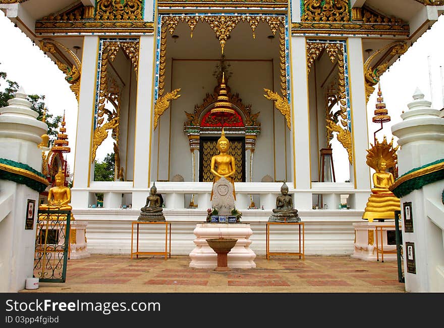 Buddhist church, Wat nagawichai, Mahasarakam, Thailand