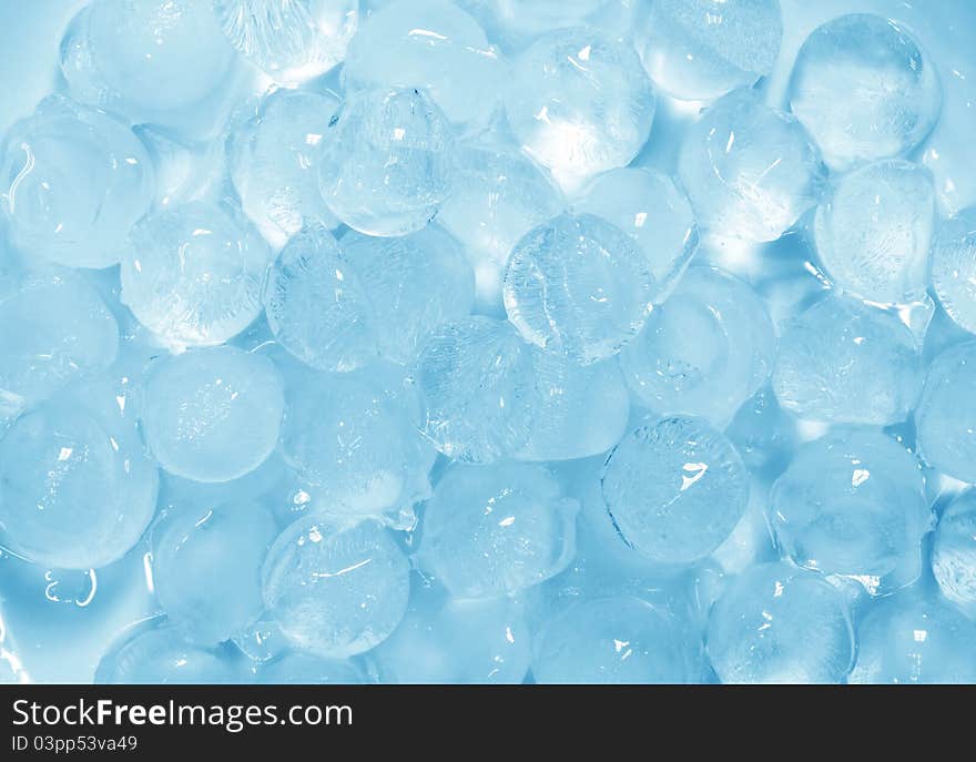 Background of blue ice cubes