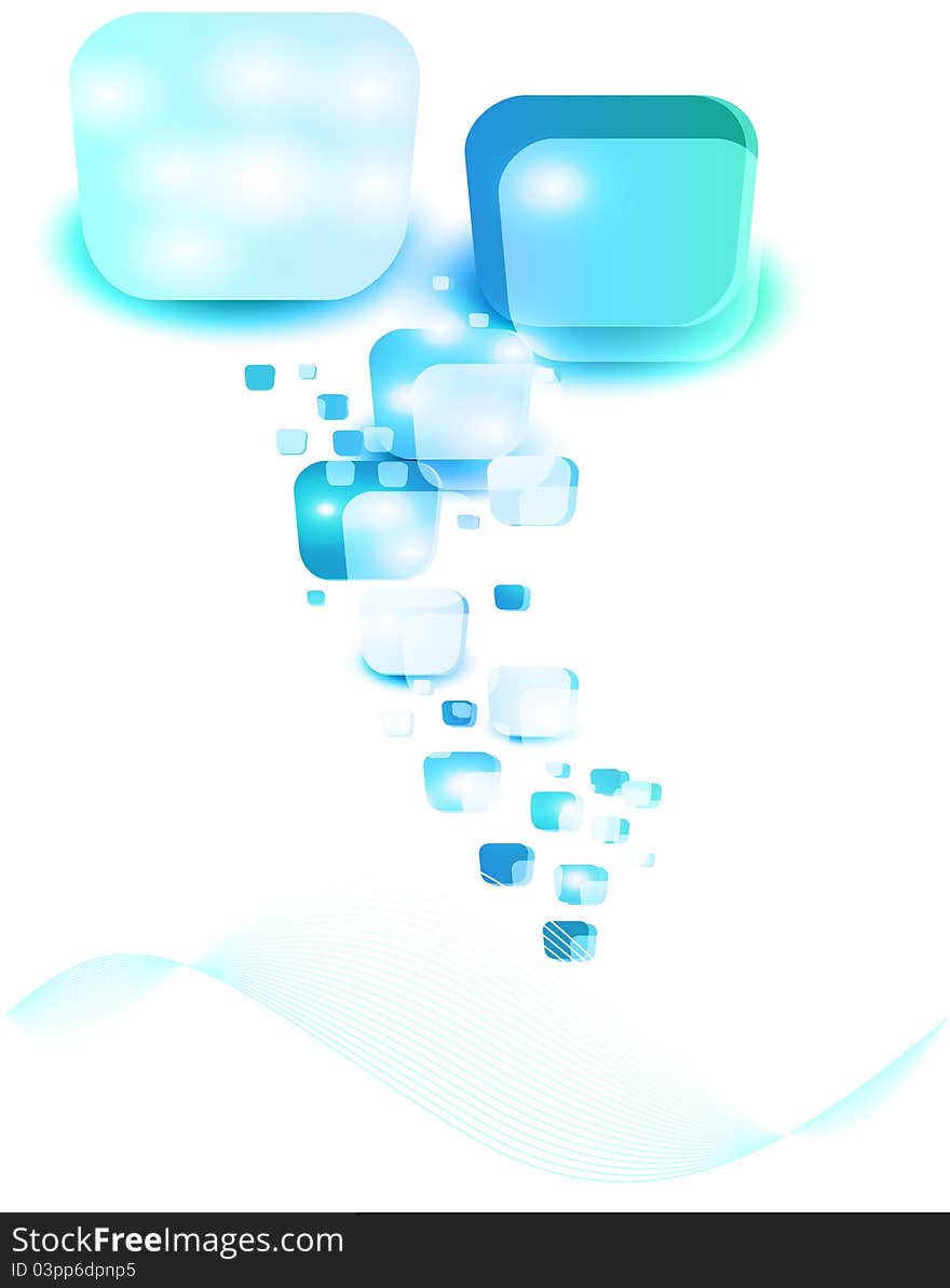 Vector blank square ice. Background light