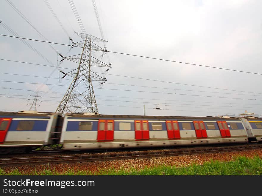 Fast moving train