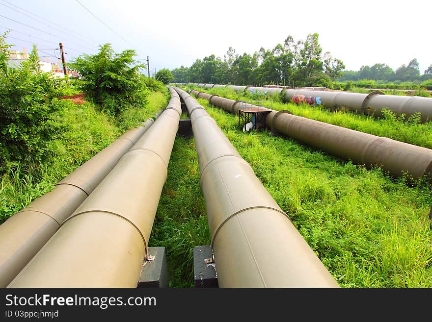 Industrial Machines And Pipes In A Power Plant