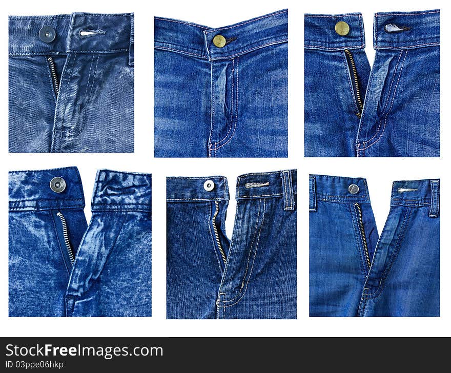 Jeanes front elements with zipper