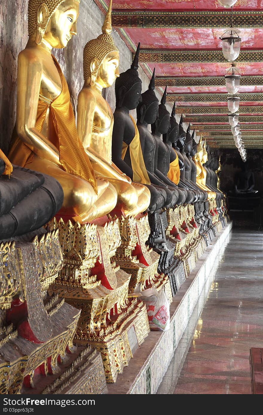 Buddha in wat suthat, Arts of Thai culture. Buddha in wat suthat, Arts of Thai culture