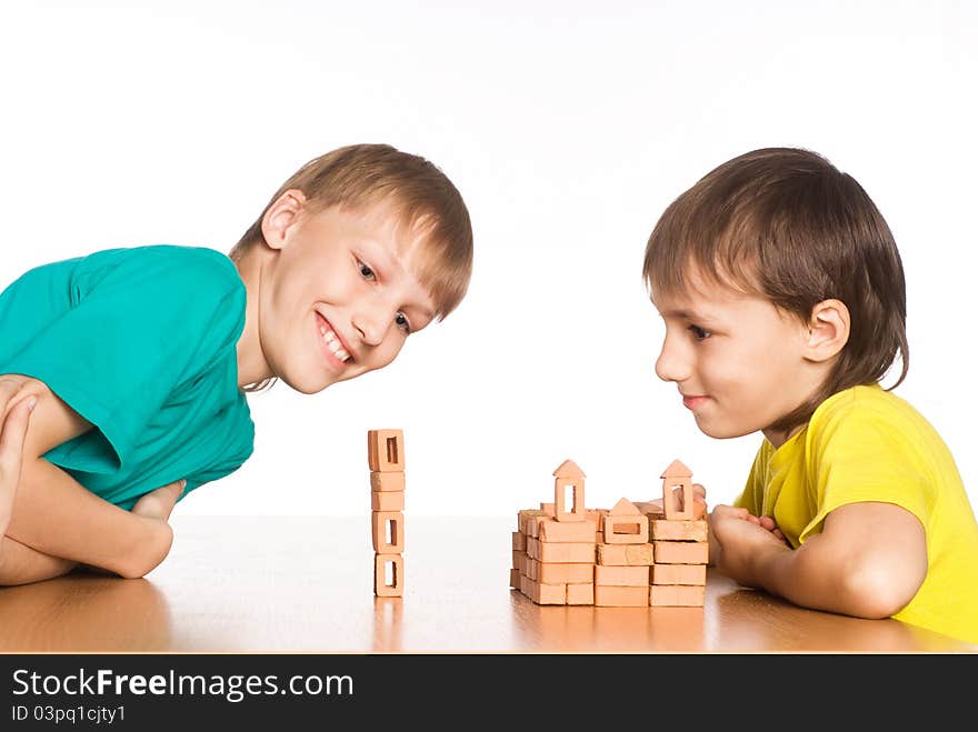 Two brothers playing