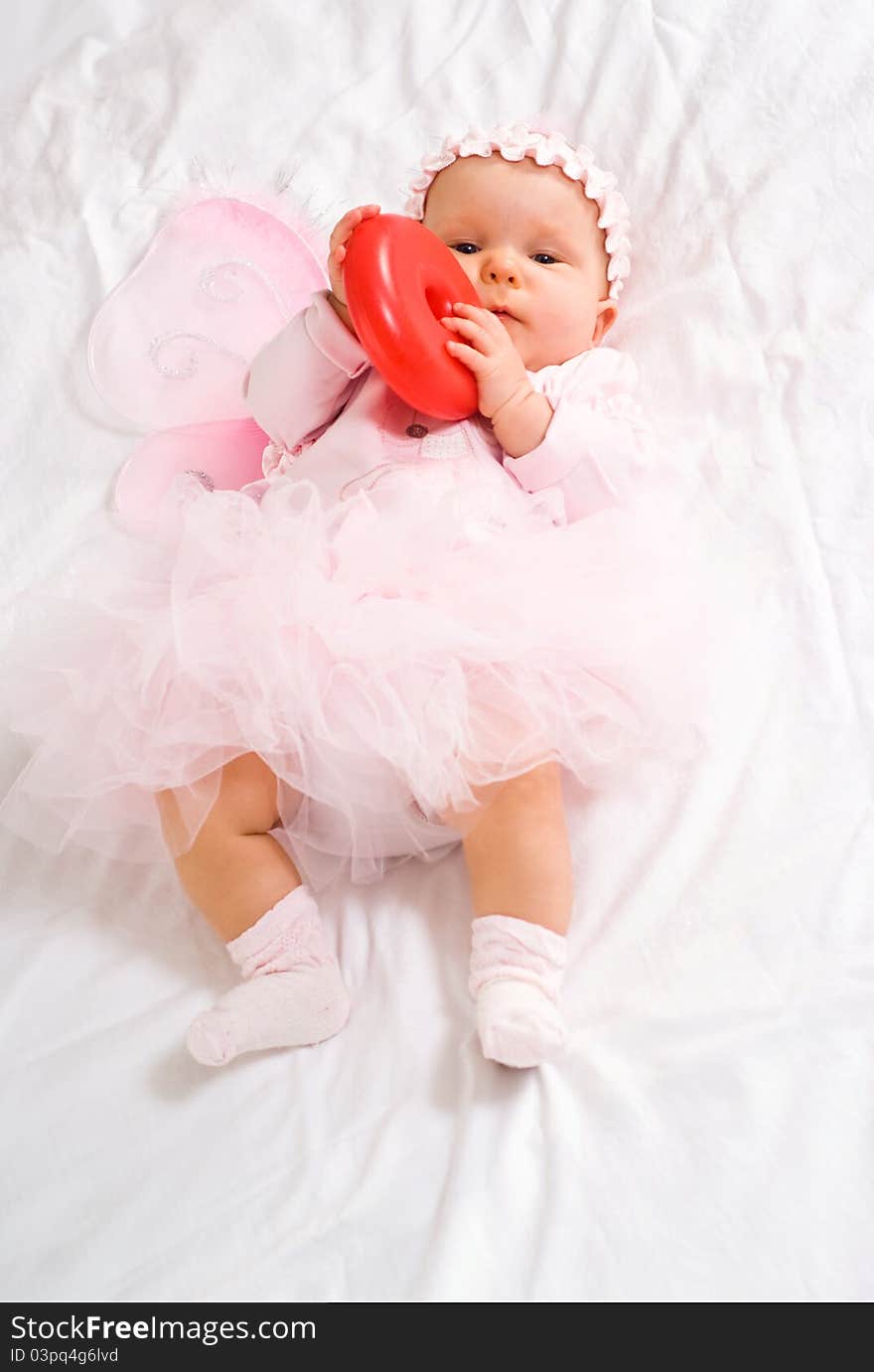 Cute little baby on a white background. Cute little baby on a white background