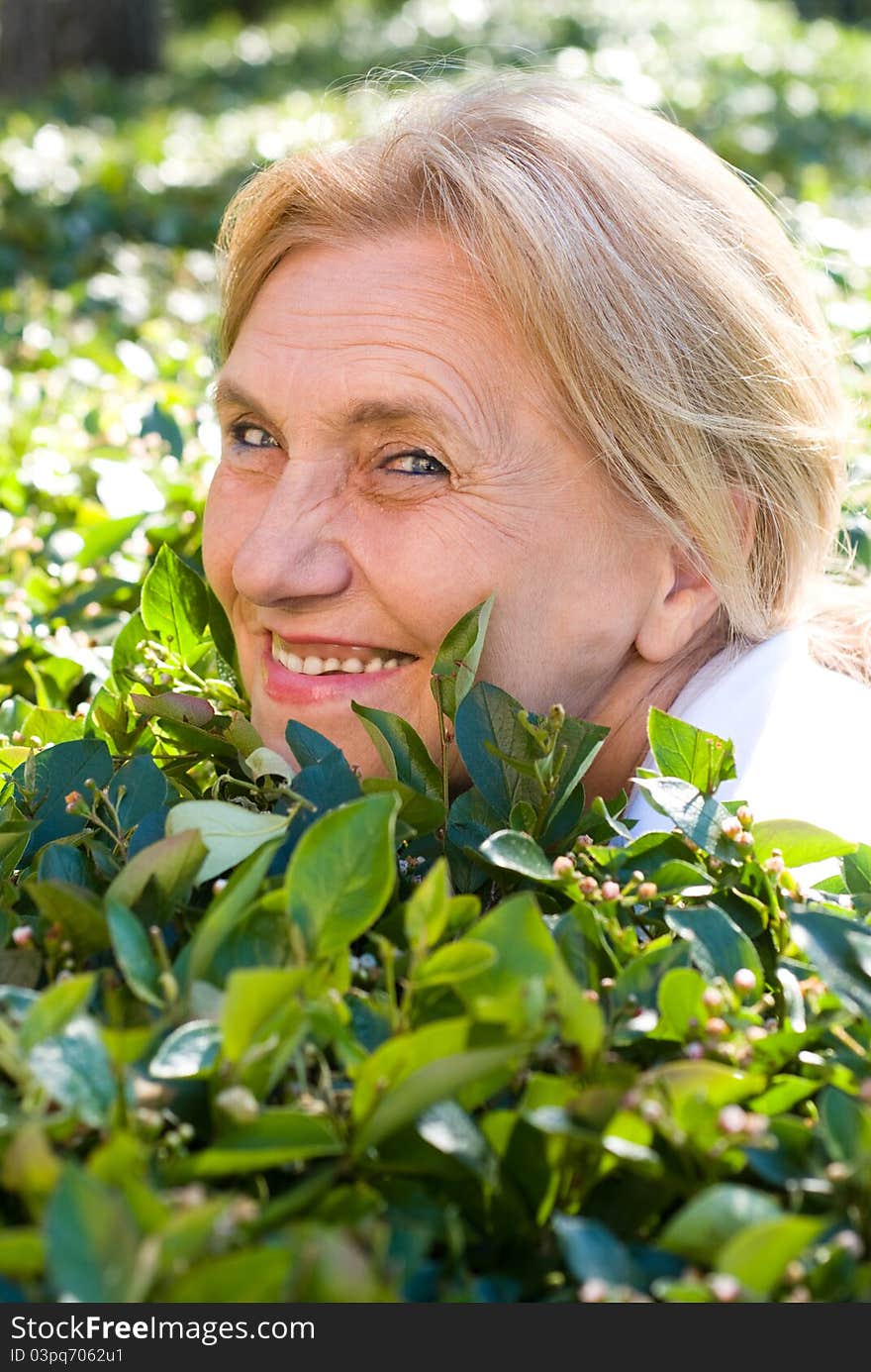 Old Woman On Grass