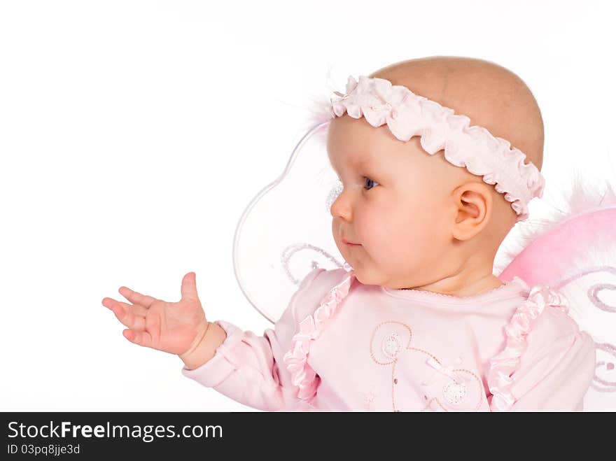 Cute little baby on a white background. Cute little baby on a white background