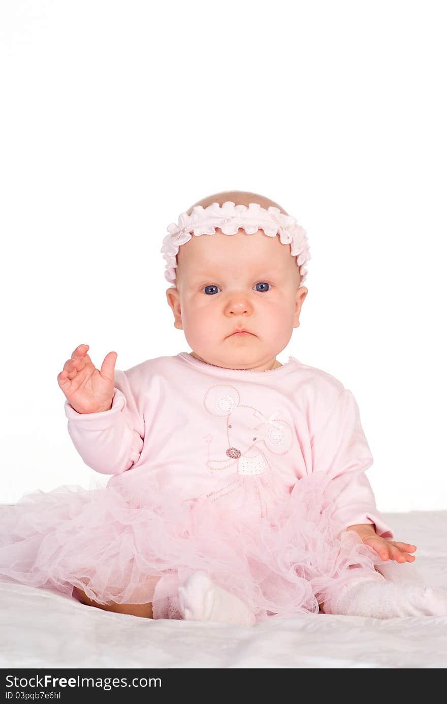 Cute little baby on a white background. Cute little baby on a white background