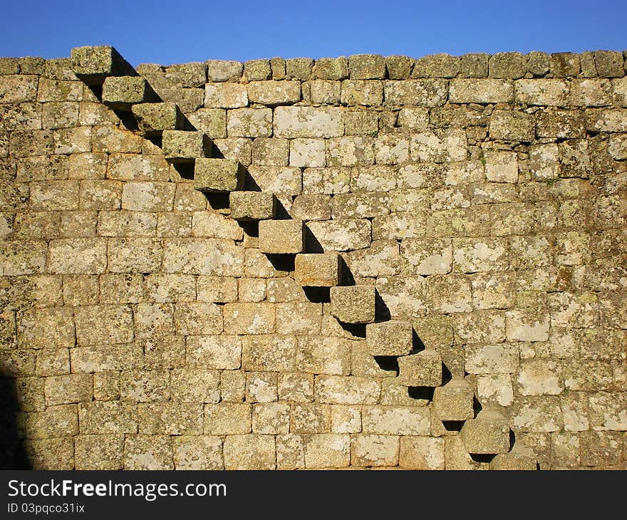 Monsanto castle wall stairs