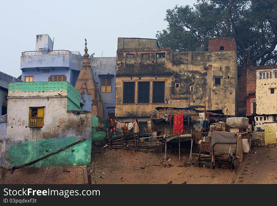 View of Varanasi city in India