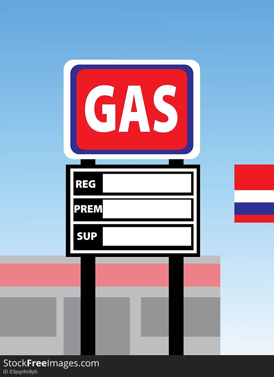 Blank Gas Station Sign