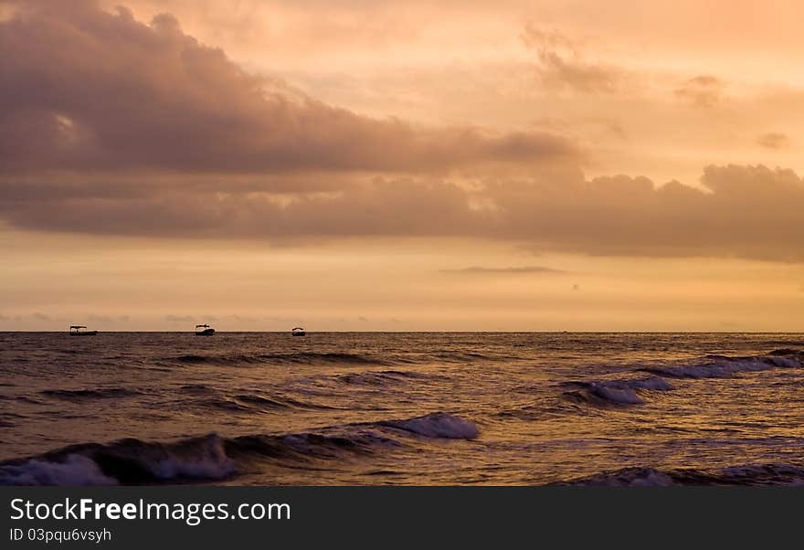 Amazing sky over sea at sunset