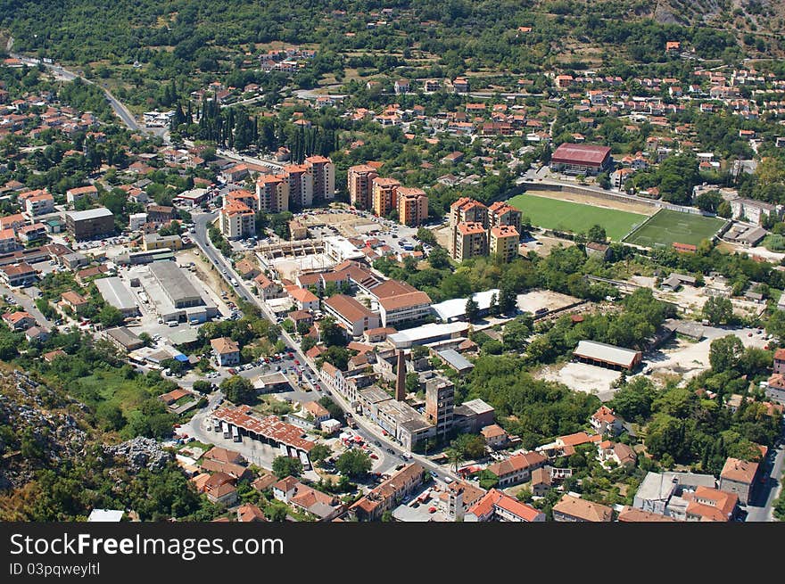 Bird's-eye view on Kotor, Montenegro