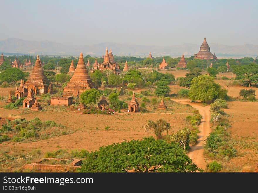 The temples of Bagan at sunrise, Myanmar