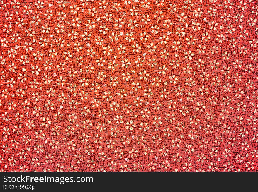 Detailed Red Texture With Small Flowers