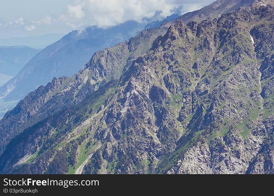 Image of Caucasus Mountains, summer. Image of Caucasus Mountains, summer