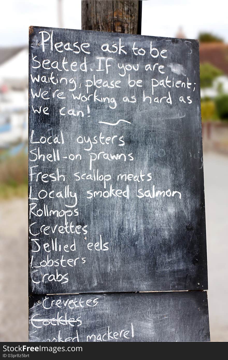 Restaurant or cafe blackboard sign