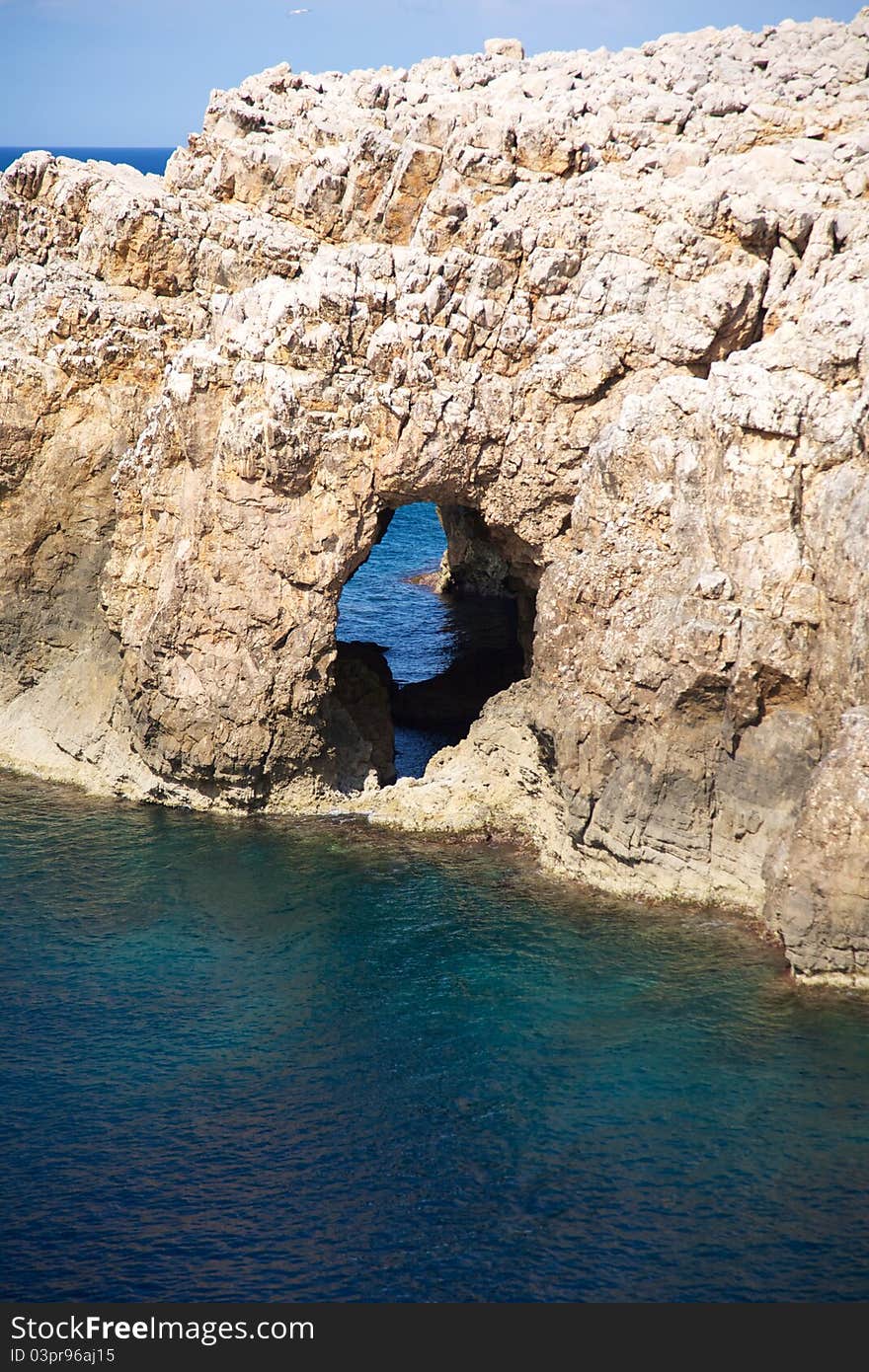 Hole in the cliff