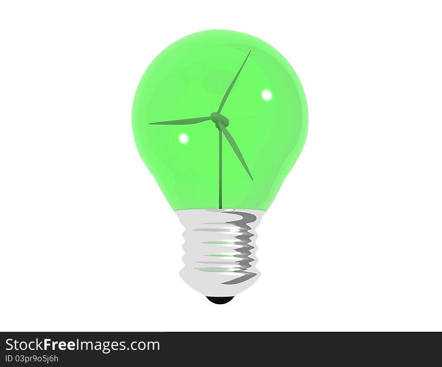 Green Light Bulb Ecology Concept