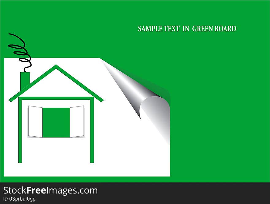 Symbolic paper house rendering with green concept. Symbolic paper house rendering with green concept