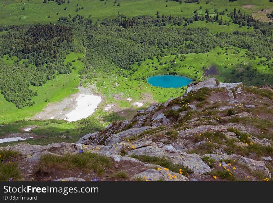 Image of Caucasus Mountains, summer. Image of Caucasus Mountains, summer