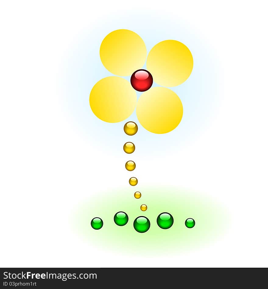 Beautiful fairy-tale yellow flower of brilliant balls. Beautiful fairy-tale yellow flower of brilliant balls