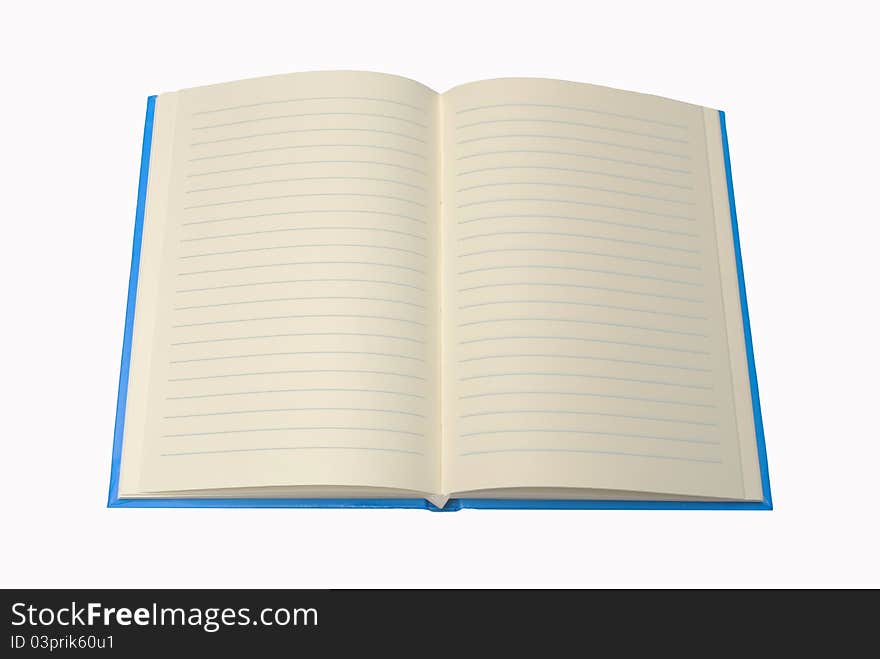 Blue Notebook isolate on white background , blank for your text. Blue Notebook isolate on white background , blank for your text