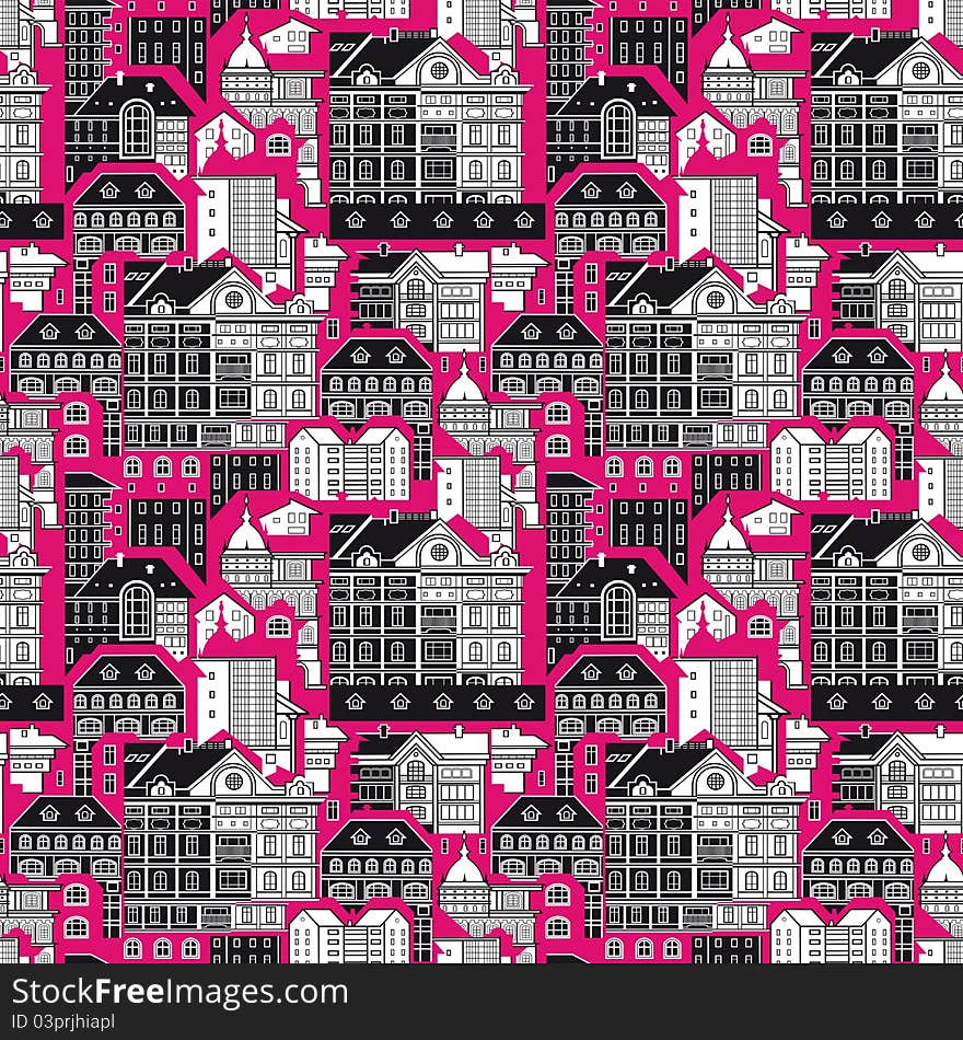 Seamless pattern - city