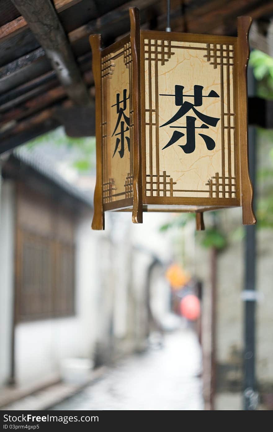 Chinese lamp in Zhouzhuang, China