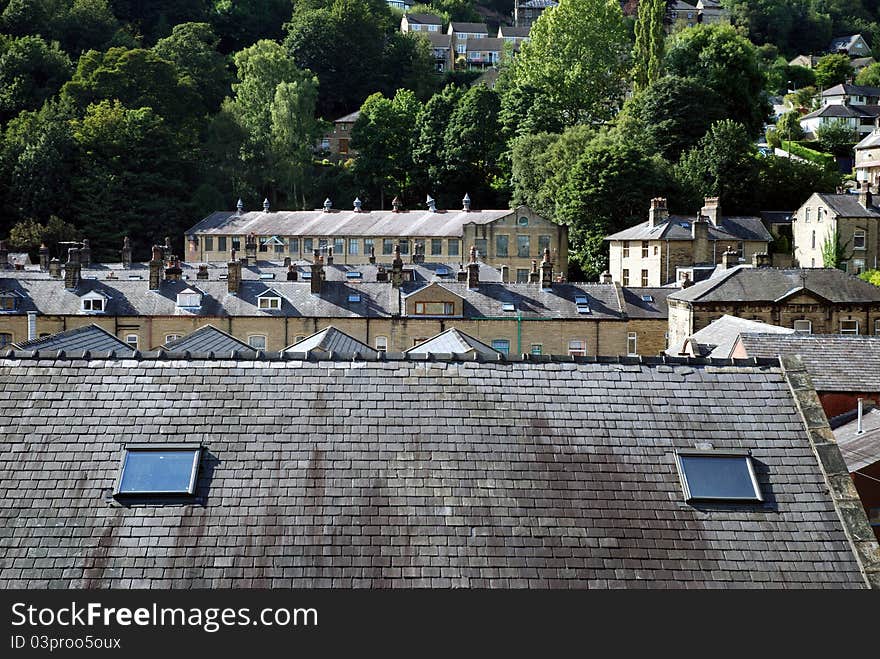 Rooftops over Hebden Bridge, Halifax, West Yorkshire.