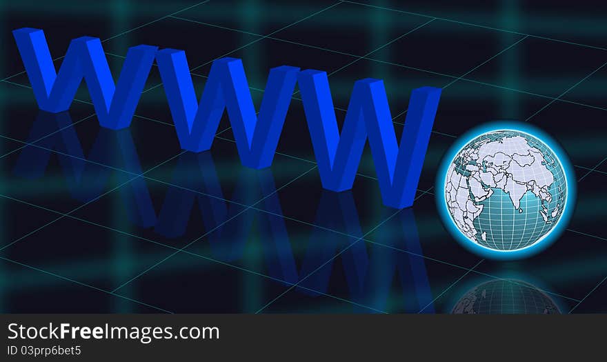 Internet WWW and globe background