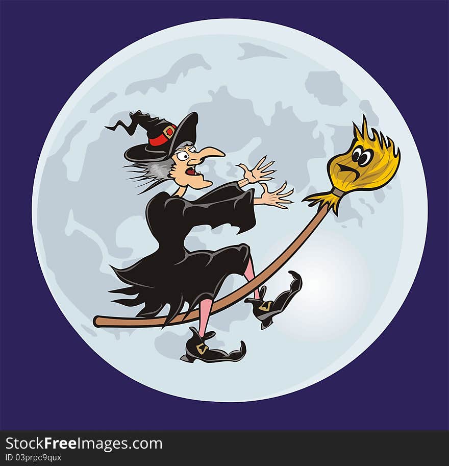 Witch And Her Broomstick