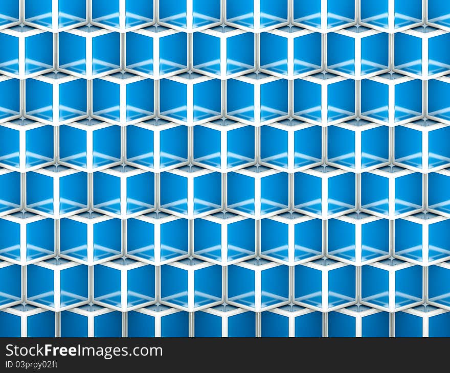 A blue cubes background or texture. A blue cubes background or texture