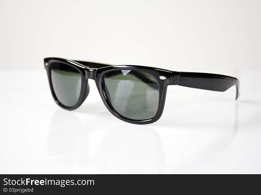 Photo of vintage black sunglasses made in studio