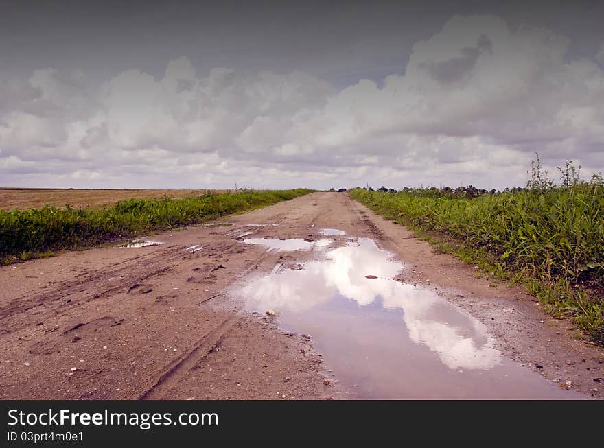 Countryside Road After Rain