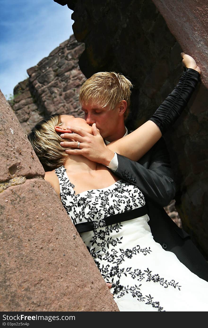 Bride and Groom in love on wedding day