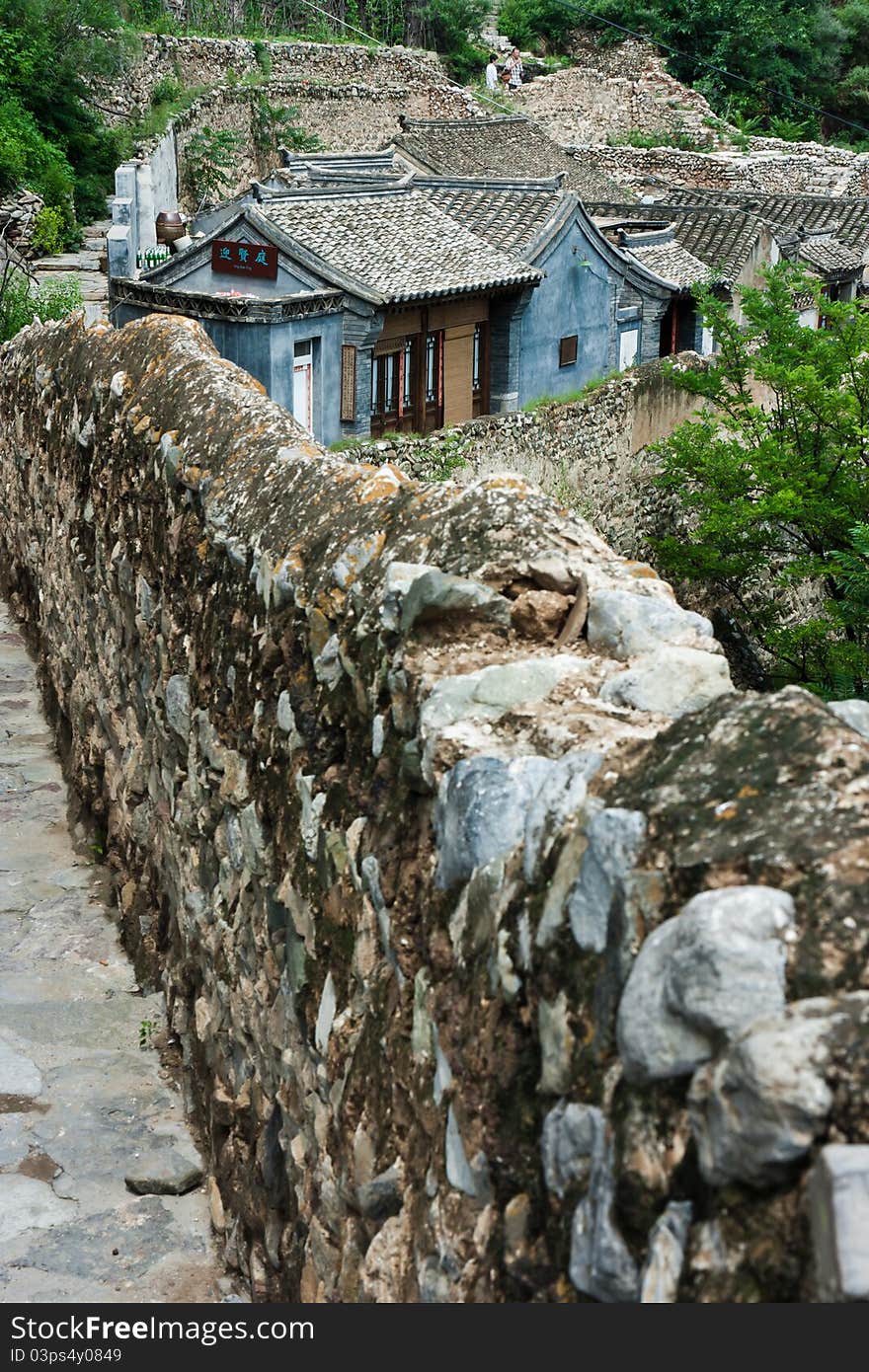 The old brick house of the ancient village in mountains, Beijing, China