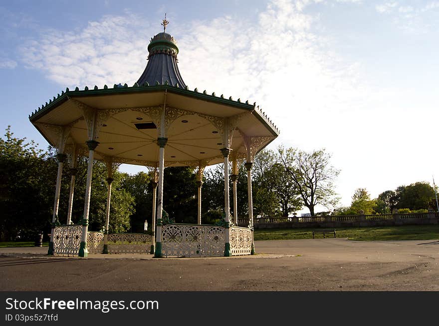 Gazebo in the park on a summer day