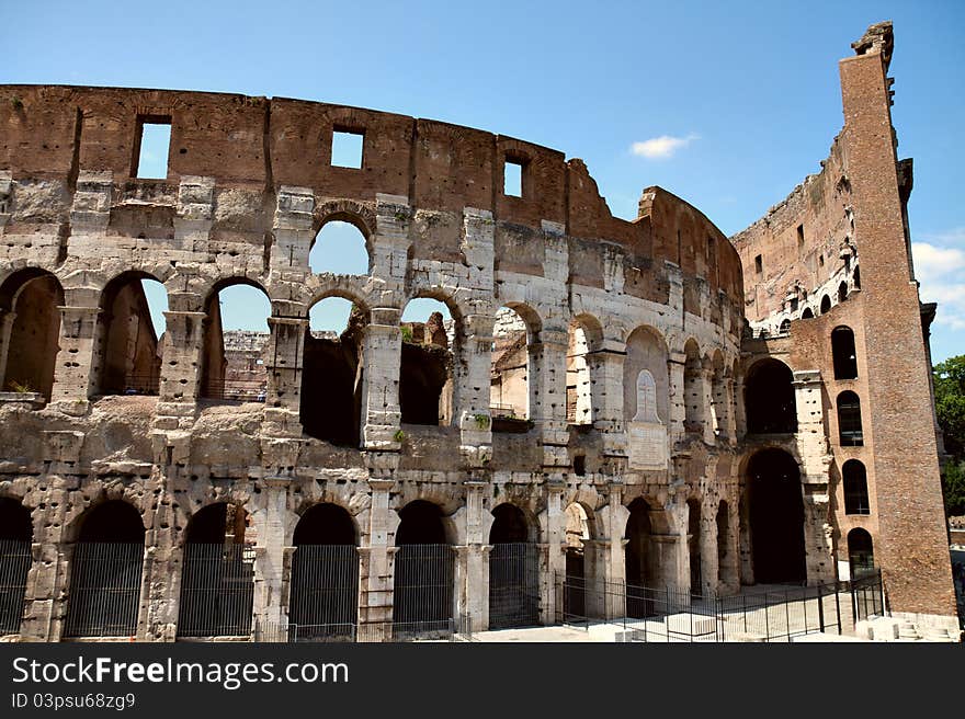 Front view of Colosseum at summer day light