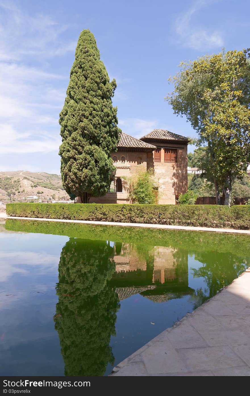 The tower of the Mihrab in the Alhambra, Granada. This tower stands next to the Ladies tower and housed an oratory.