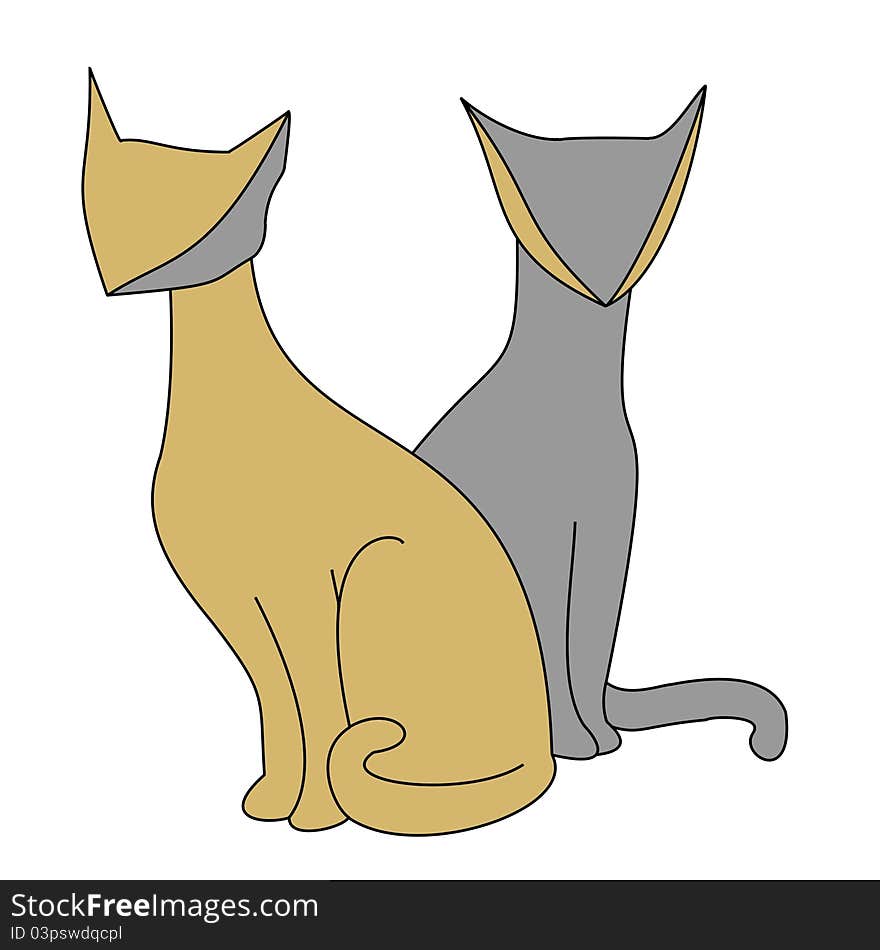 Beige And Gray Cats