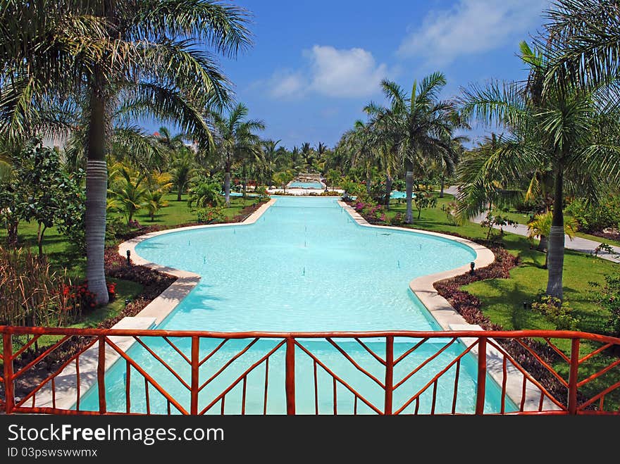 Tropical Garden of the Eldorado Royal Hotel in Mexico