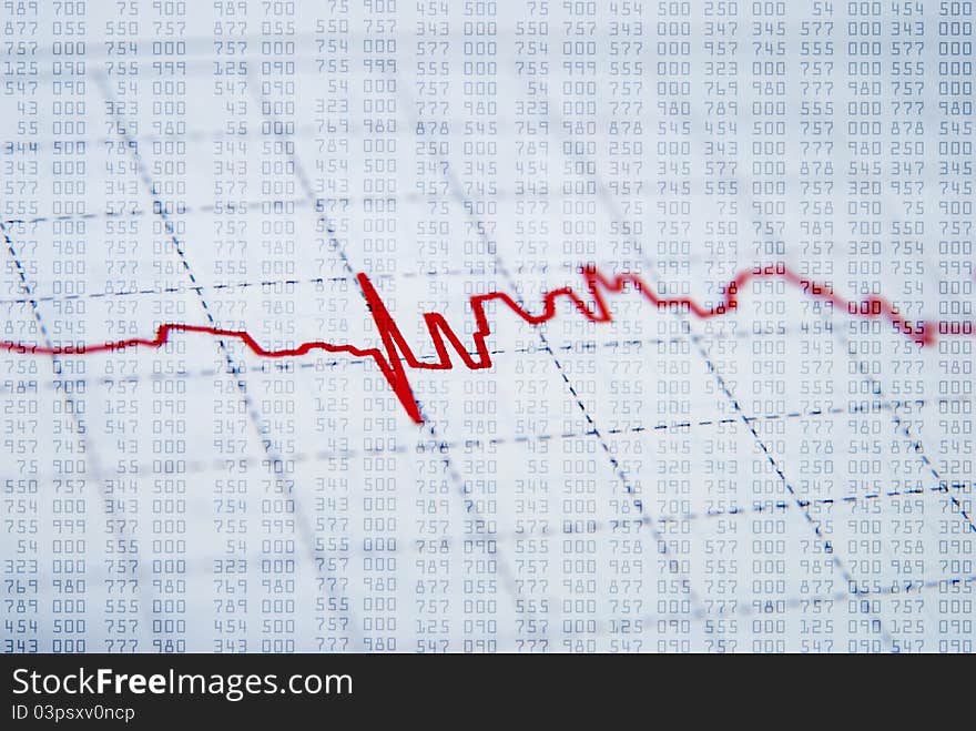 Spreadsheet data and business chart, business background. Spreadsheet data and business chart, business background