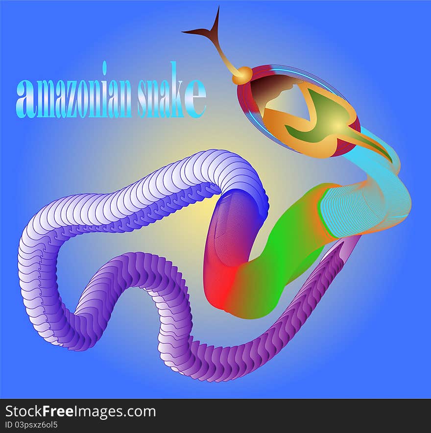 Vector image of tropical snakes in the Amazon. Vector image of tropical snakes in the Amazon