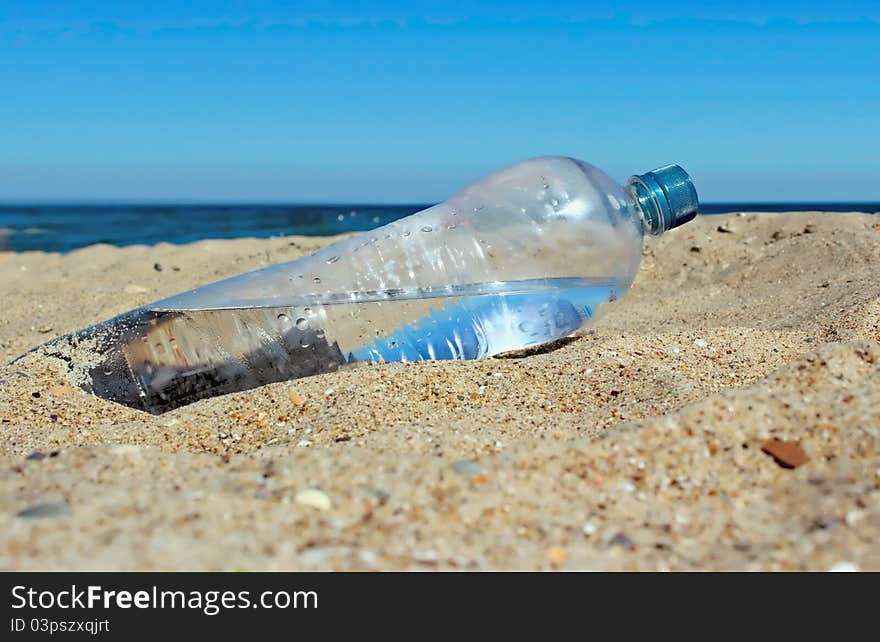 Water Bottle On Sand