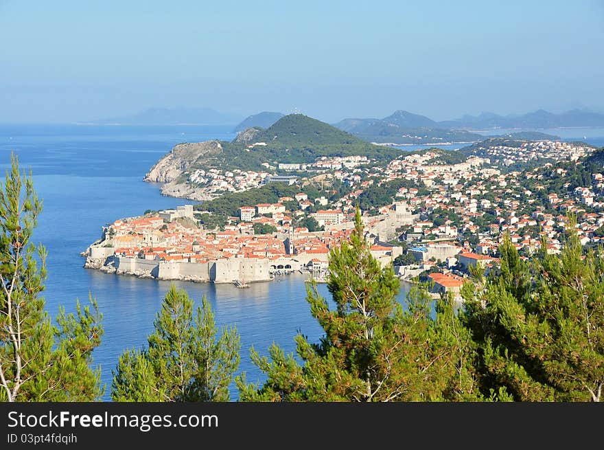 Landscape of the old town of Dubrovnik. Landscape of the old town of Dubrovnik.