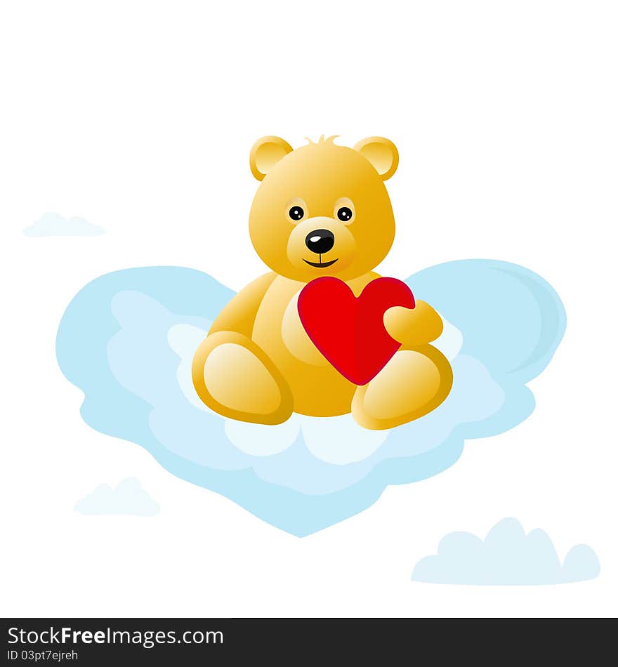 teddy bear on cloud