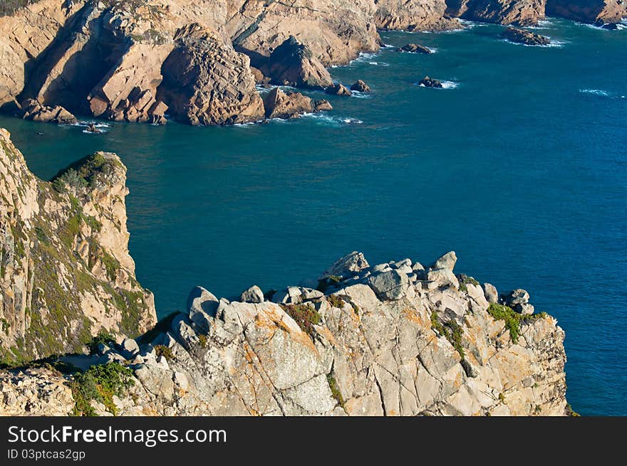 Landscape Atlantic Ocean in Portugal, Cabo de Roca, the most remote region of Europe