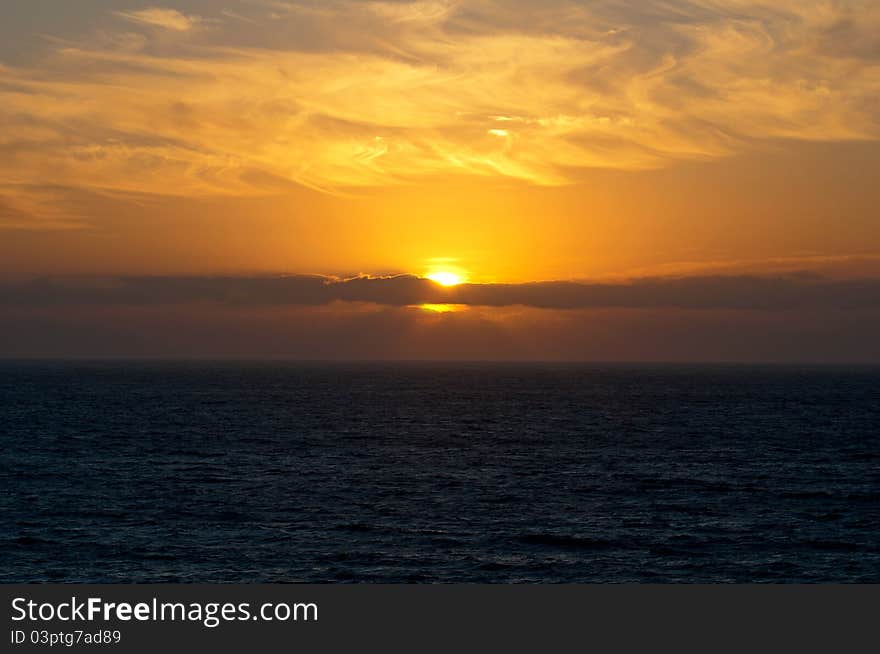 Sunset in the Atlantic Ocean, PORTUGAL. Sunset in the Atlantic Ocean, PORTUGAL